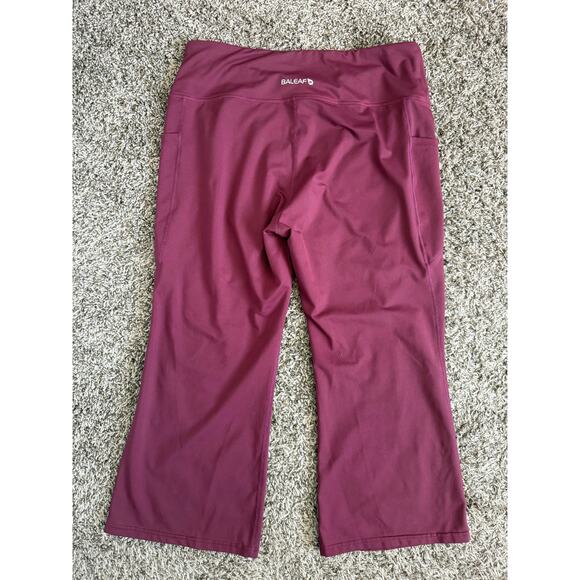 Baleaf Active Crop Pants Plus Size 2X Pull On Yoga Workout Running Gym Leggings - Picture 6 of 6